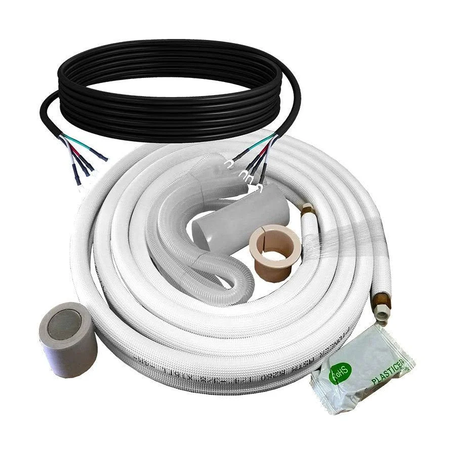 Representative mini split line set kit. Sizes and length are specified in the product listing.