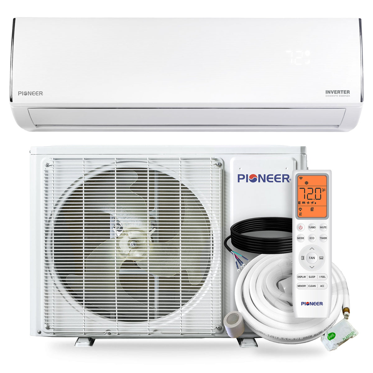 Pioneer Diamante Essenza 32,000 BTU 20 SEER2 230V Mini-Split Heat Pump with 16 Ft. Kit